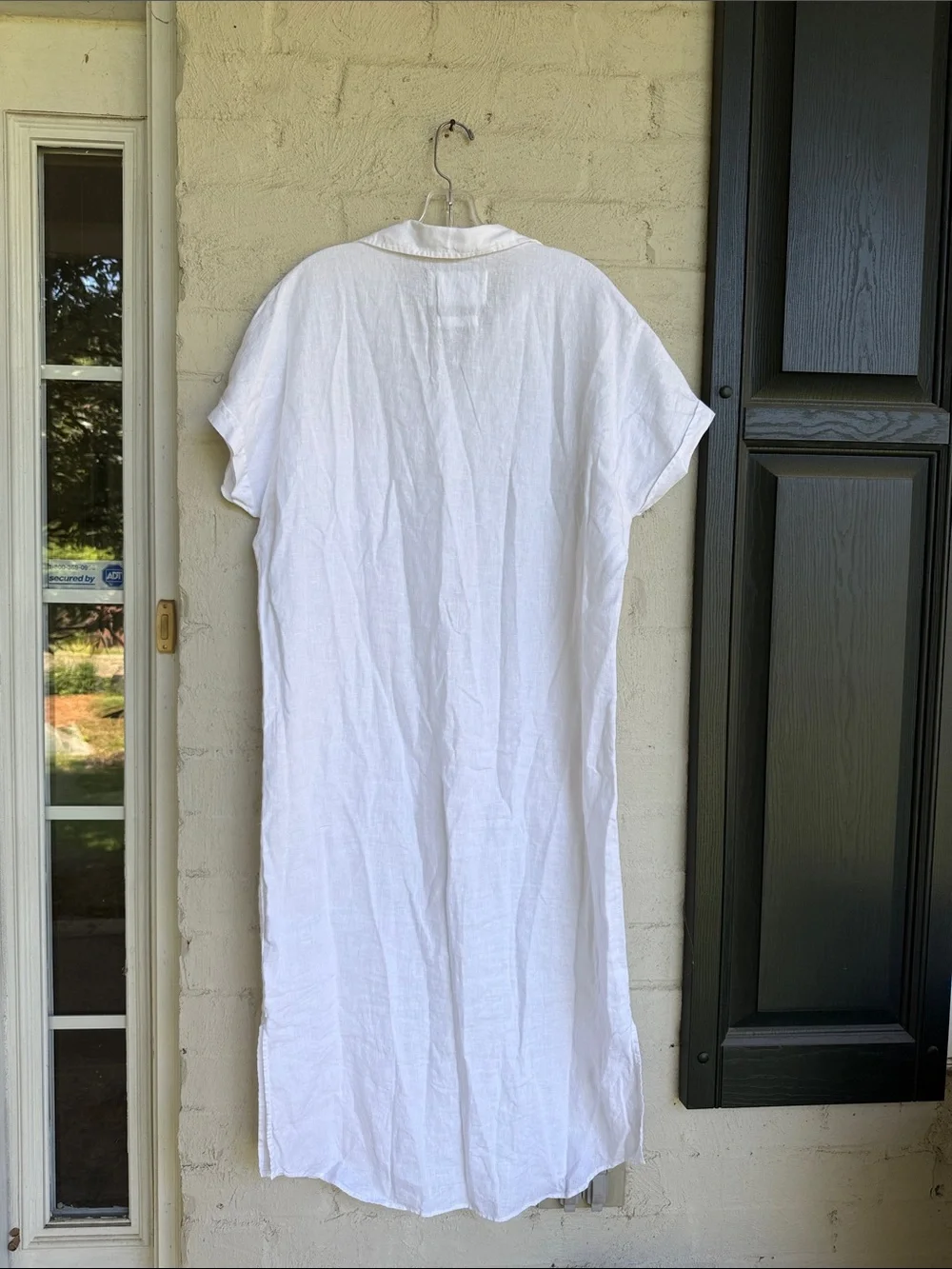 Grayson The Artist Linen Short Sleeve Shirt Midi Dress White Size Large - Picture 5 of 11